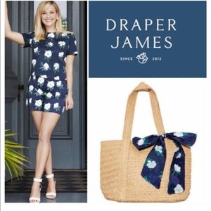 Draper James Straw Bag with Floral Scarf